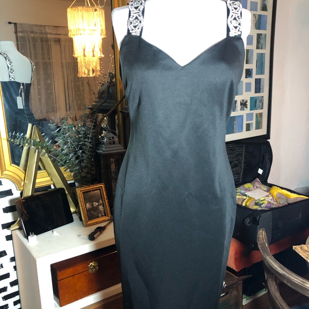 NWT BLACK DRESS TED BAKER RHINESTONES